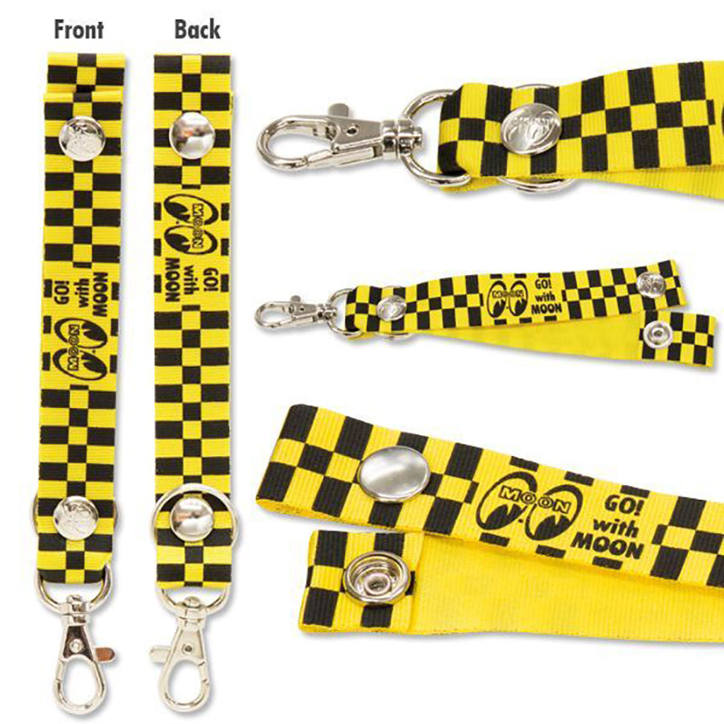 MOONEYES MOON Checker Key Hook KEY CHAIN KEY RING YELLOW