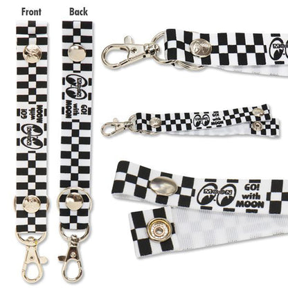 MOONEYES MOON Checker Key Hook KEY CHAIN KEY RING WHITE