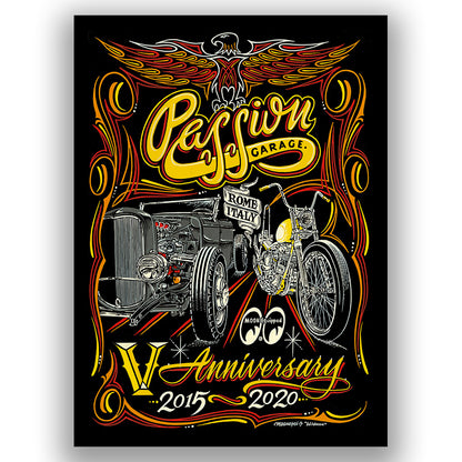 Tshirt Passion Garage V Anniversary Design by Mr Wildman Mooneyes