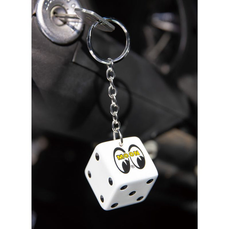 KEY CHAIN KEY RING MOONEYES DICEWHITE