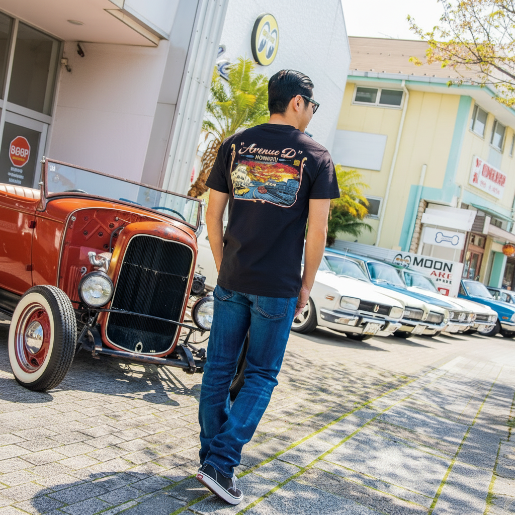 T-shirt Mooneyes Avenue Honmoku
